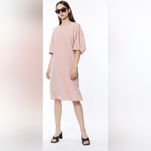 OAK+FORT BLACK RIBBED TWIST OPEN TOE HEELS